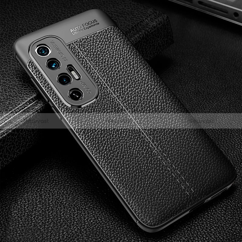 Soft Silicone Gel Leather Snap On Case Cover WL1 for Xiaomi Mi 10S 5G Black