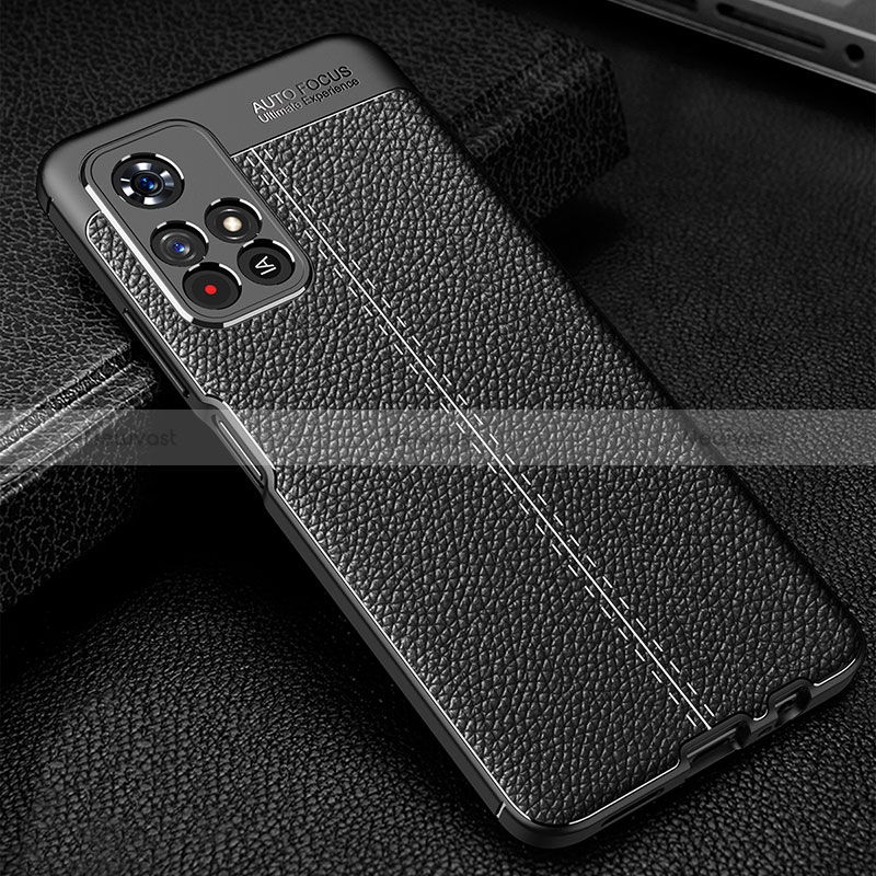 Soft Silicone Gel Leather Snap On Case Cover WL1 for Xiaomi Poco M4 Pro 5G Black