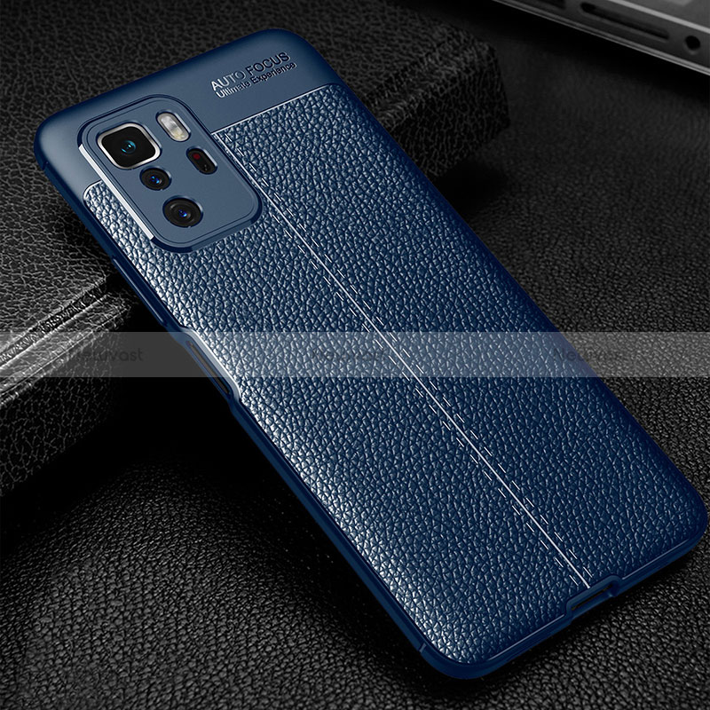 Soft Silicone Gel Leather Snap On Case Cover WL1 for Xiaomi Poco X3 GT 5G Blue