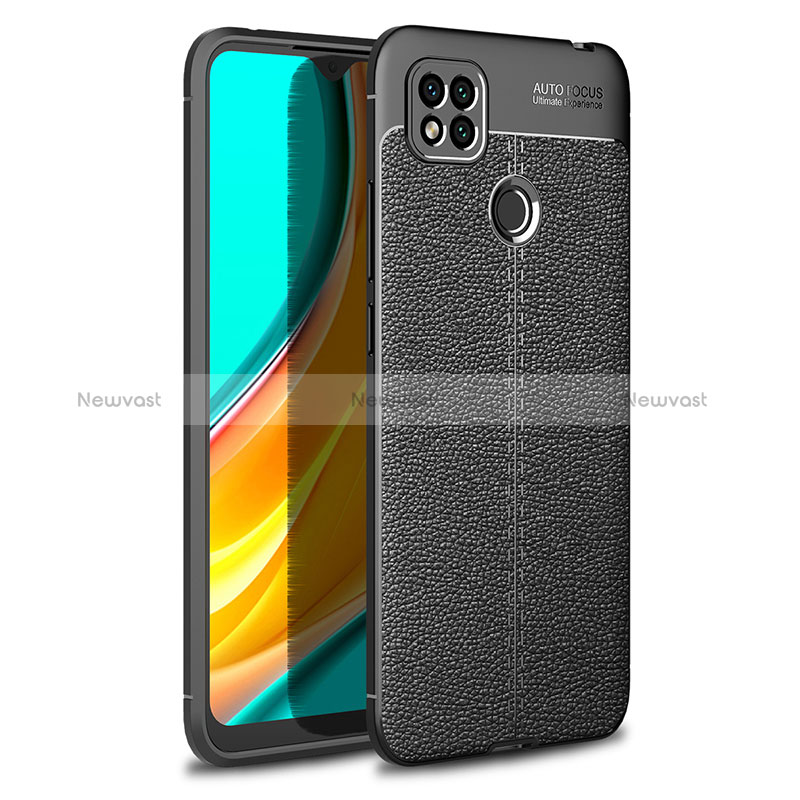 Soft Silicone Gel Leather Snap On Case Cover WL1 for Xiaomi Redmi 10A 4G Black