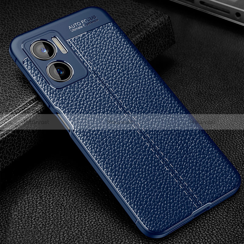 Soft Silicone Gel Leather Snap On Case Cover WL1 for Xiaomi Redmi 11 Prime 5G Blue