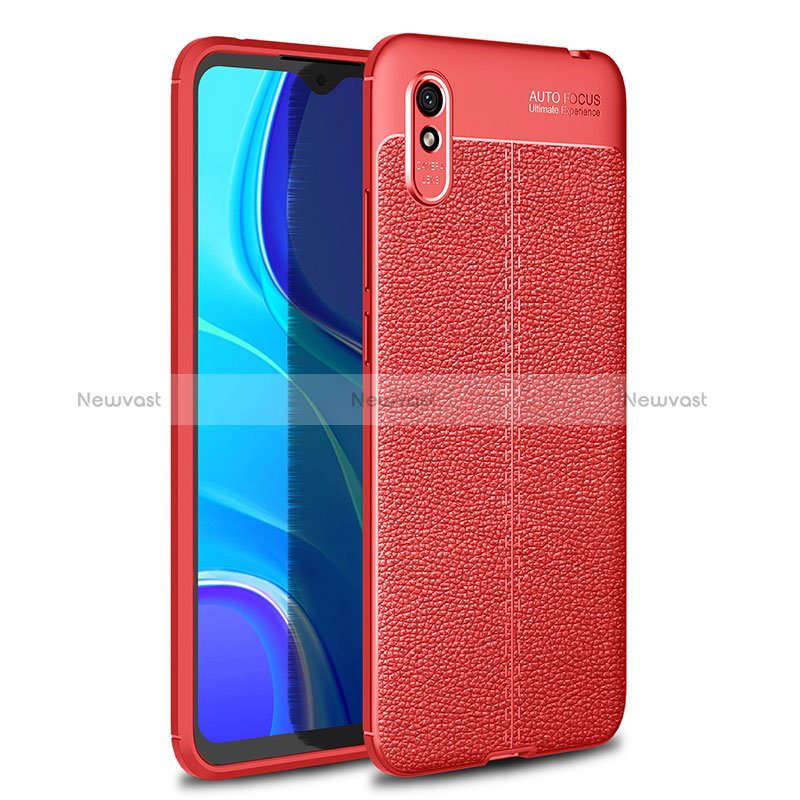 Soft Silicone Gel Leather Snap On Case Cover WL1 for Xiaomi Redmi 9i Red