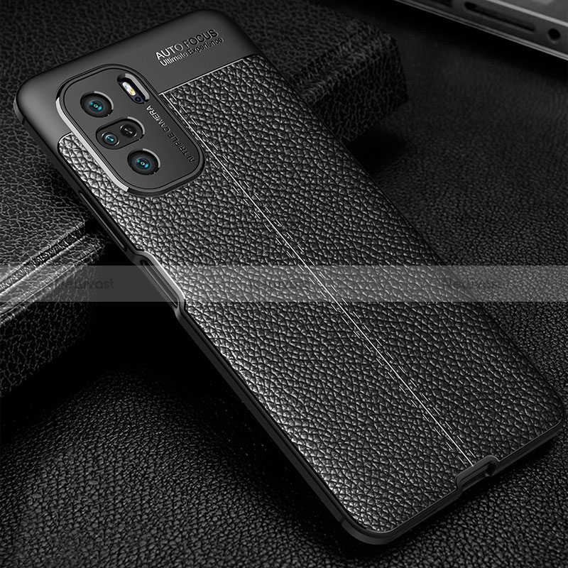 Soft Silicone Gel Leather Snap On Case Cover WL1 for Xiaomi Redmi K40 5G Black