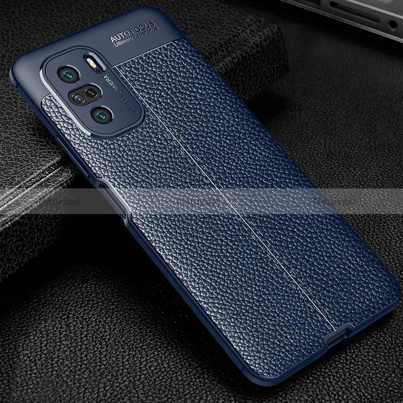 Soft Silicone Gel Leather Snap On Case Cover WL1 for Xiaomi Redmi K40 Pro 5G Blue