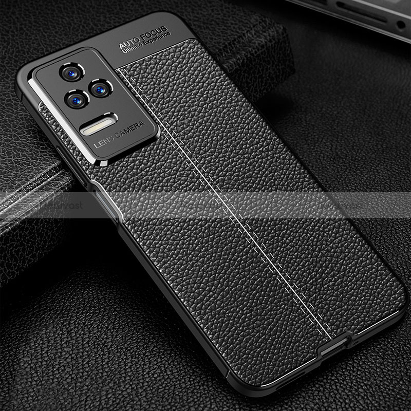 Soft Silicone Gel Leather Snap On Case Cover WL1 for Xiaomi Redmi K40S 5G Black