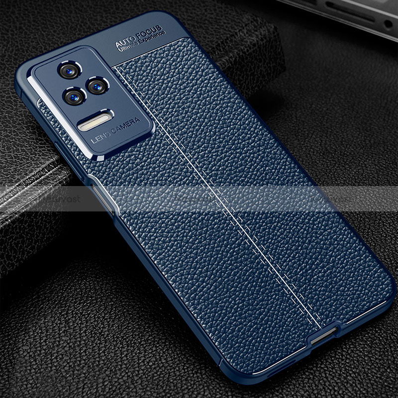 Soft Silicone Gel Leather Snap On Case Cover WL1 for Xiaomi Redmi K40S 5G Blue