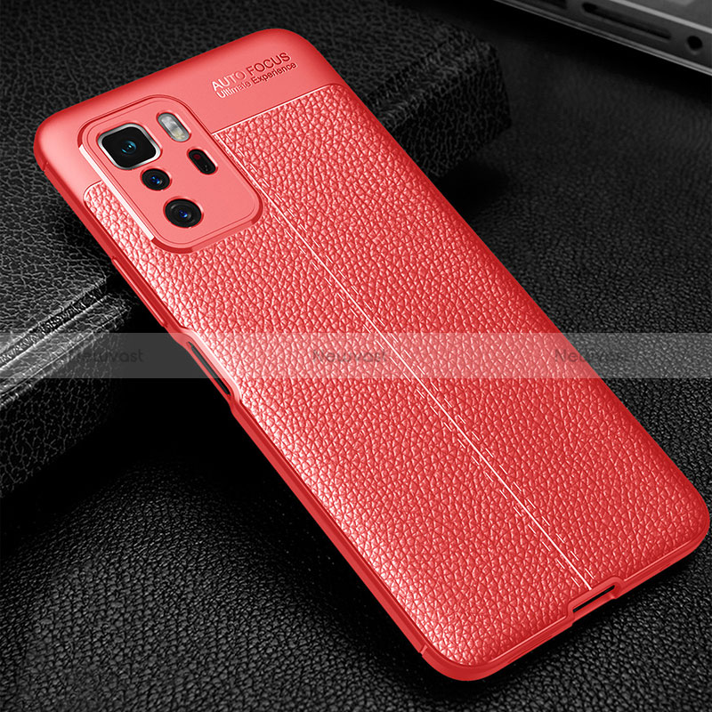 Soft Silicone Gel Leather Snap On Case Cover WL1 for Xiaomi Redmi Note 10 Pro 5G Red