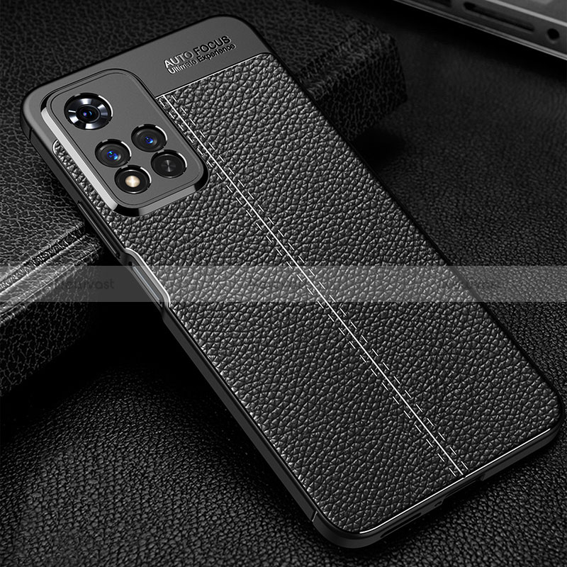 Soft Silicone Gel Leather Snap On Case Cover WL1 for Xiaomi Redmi Note 11 Pro+ Plus 5G Black