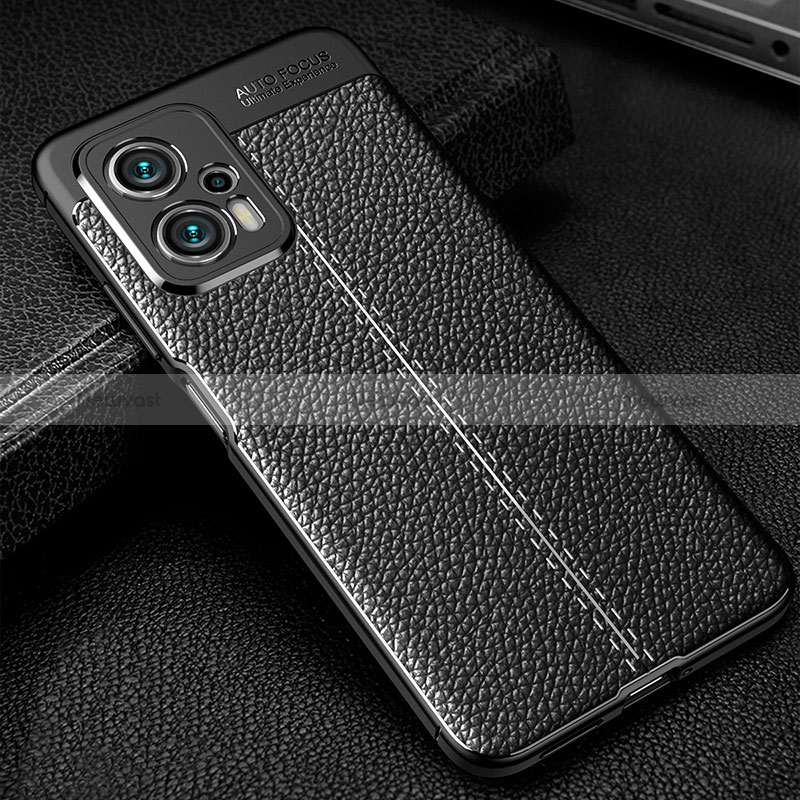 Soft Silicone Gel Leather Snap On Case Cover WL1 for Xiaomi Redmi Note 11T Pro 5G Black