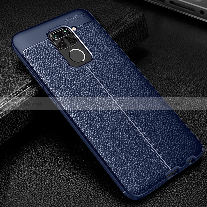 Soft Silicone Gel Leather Snap On Case Cover WL1 for Xiaomi Redmi Note 9 Blue