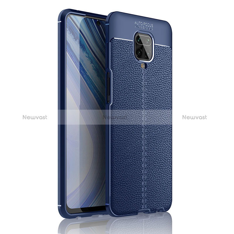 Soft Silicone Gel Leather Snap On Case Cover WL1 for Xiaomi Redmi Note 9 Pro Max Blue