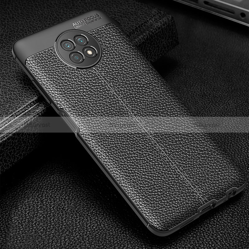 Soft Silicone Gel Leather Snap On Case Cover WL1 for Xiaomi Redmi Note 9T 5G Black