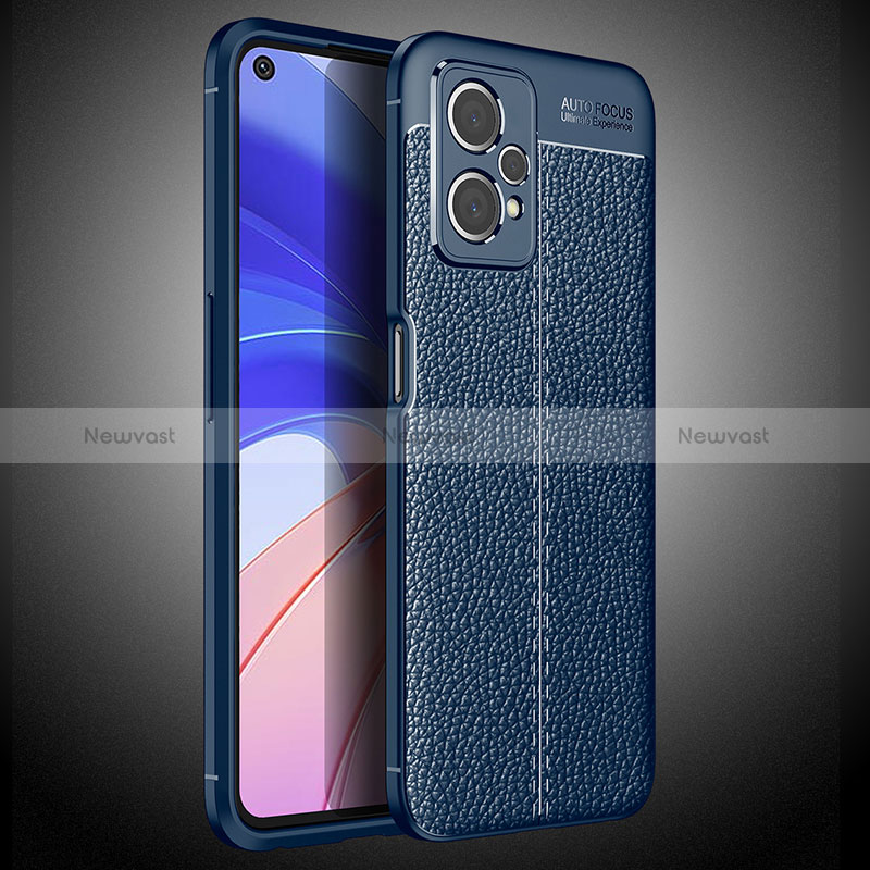 Soft Silicone Gel Leather Snap On Case Cover WL2 for Realme 9 Pro 5G Blue