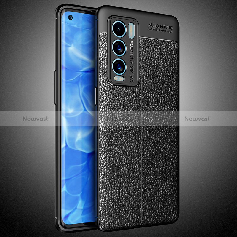 Soft Silicone Gel Leather Snap On Case Cover WL2 for Realme GT Master Explorer 5G Black