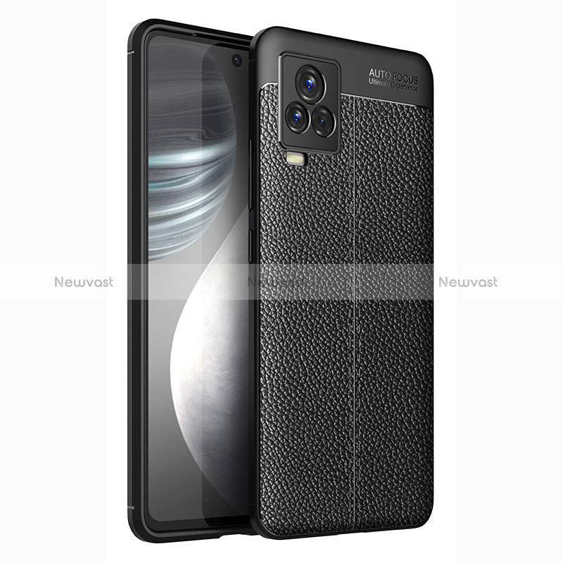 Soft Silicone Gel Leather Snap On Case Cover WL2 for Vivo iQOO 7 Legend 5G Black