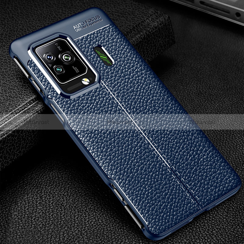 Soft Silicone Gel Leather Snap On Case Cover WL2 for Xiaomi Black Shark 5 5G Blue