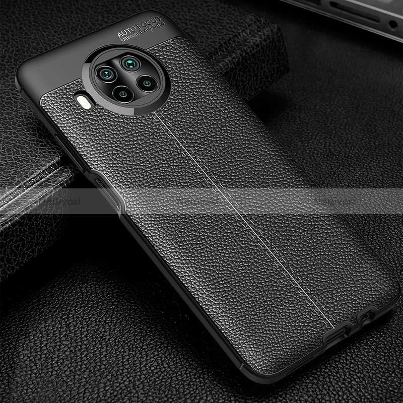 Soft Silicone Gel Leather Snap On Case Cover WL2 for Xiaomi Mi 10i 5G Black