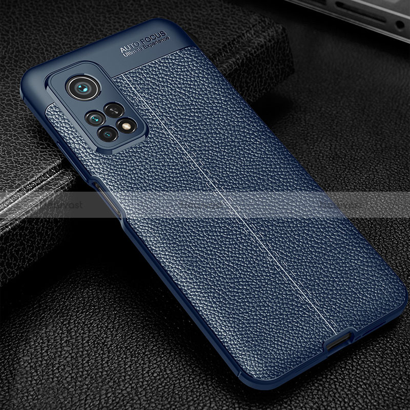 Soft Silicone Gel Leather Snap On Case Cover WL2 for Xiaomi Mi 10T Pro 5G Blue