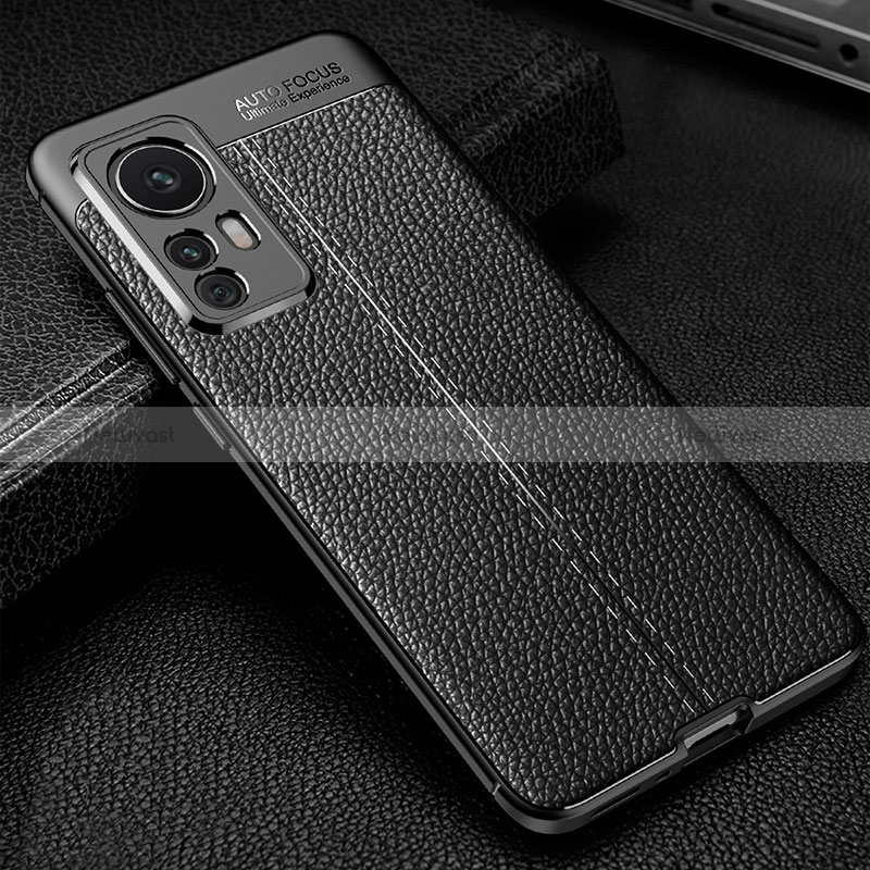 Soft Silicone Gel Leather Snap On Case Cover WL2 for Xiaomi Mi 12T 5G Black