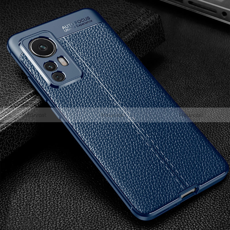 Soft Silicone Gel Leather Snap On Case Cover WL2 for Xiaomi Mi 12T 5G Blue