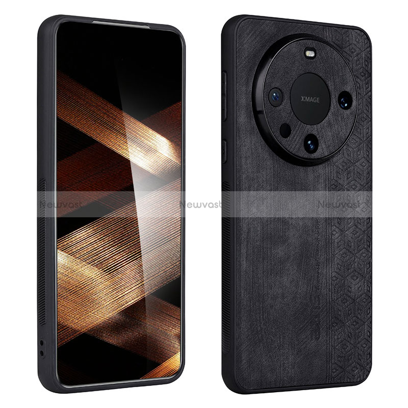 Soft Silicone Gel Leather Snap On Case Cover YZ1 for Huawei Mate 60 Pro Black