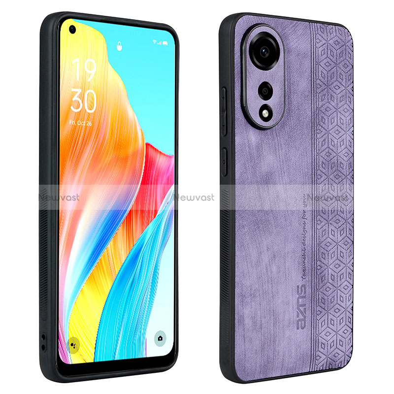 Soft Silicone Gel Leather Snap On Case Cover YZ1 for Oppo A78 4G