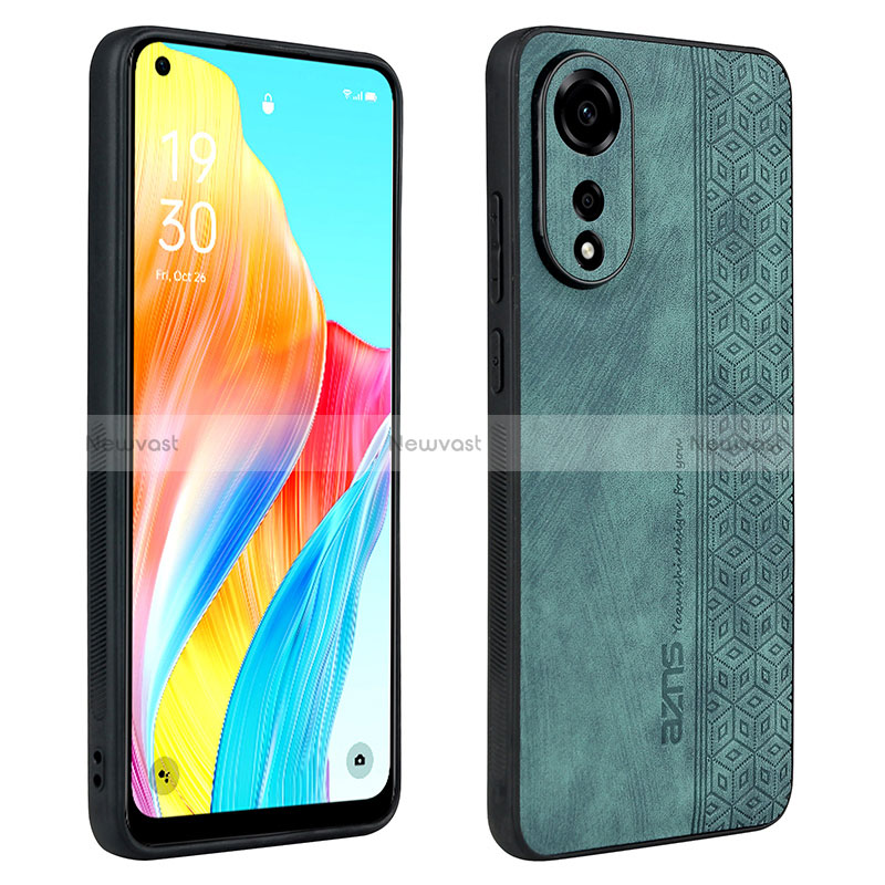 Soft Silicone Gel Leather Snap On Case Cover YZ1 for Oppo A78 4G