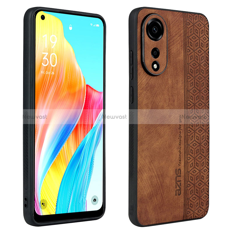 Soft Silicone Gel Leather Snap On Case Cover YZ1 for Oppo A78 4G