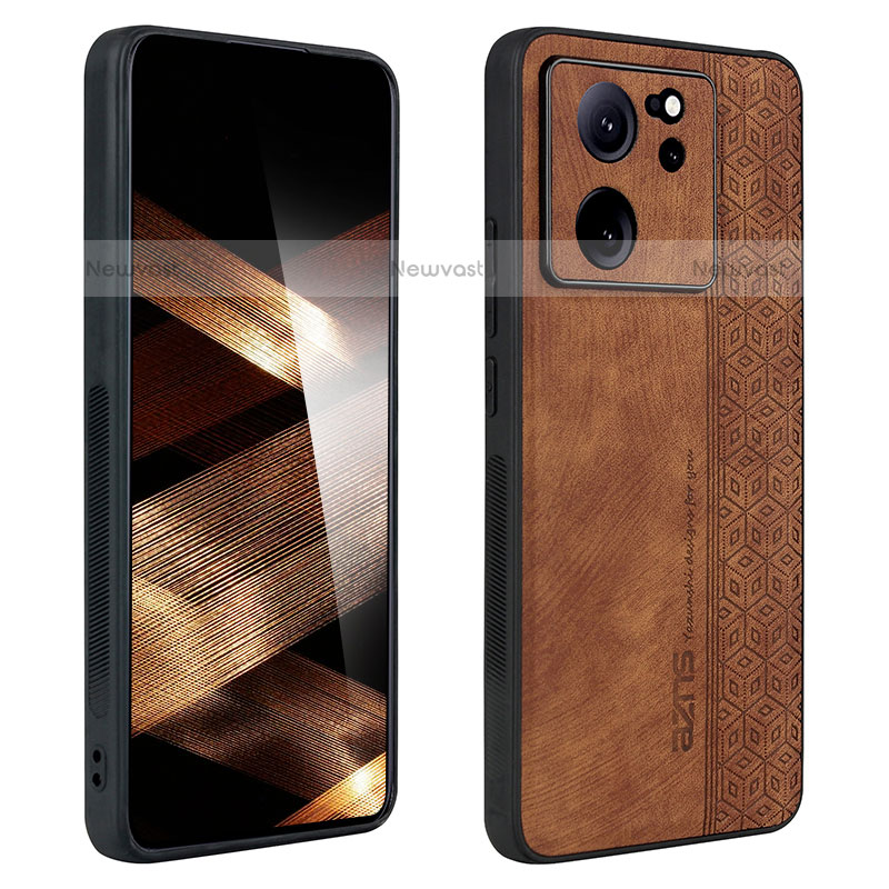 Soft Silicone Gel Leather Snap On Case Cover YZ1 for Xiaomi Redmi K60 Ultra 5G Brown