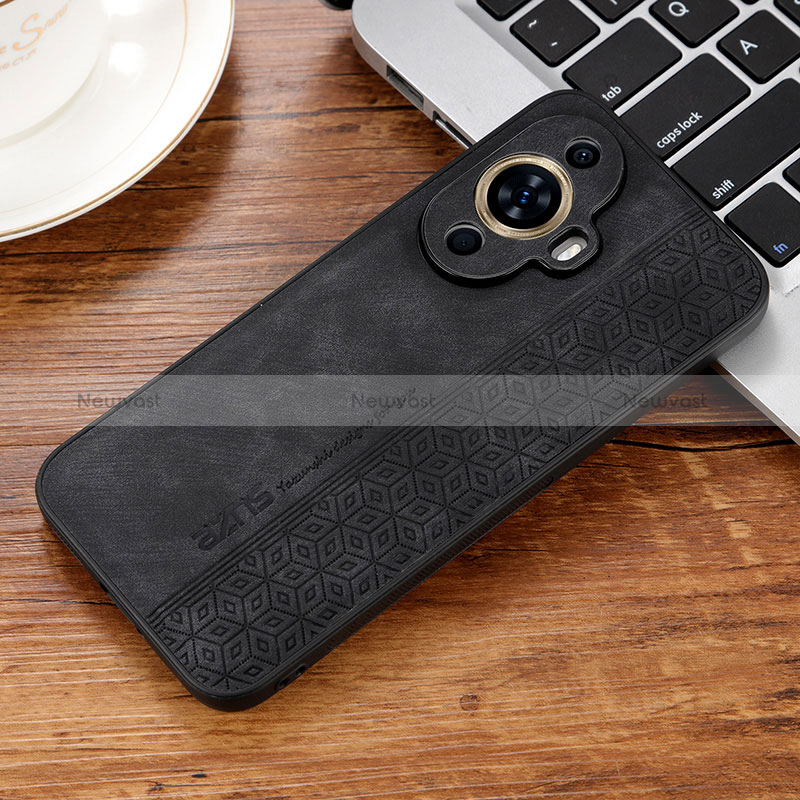 Soft Silicone Gel Leather Snap On Case Cover YZ2 for Huawei Nova 11 Pro Black