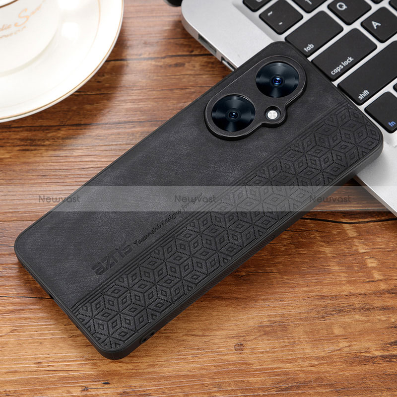 Soft Silicone Gel Leather Snap On Case Cover YZ2 for Huawei Nova 11i Black