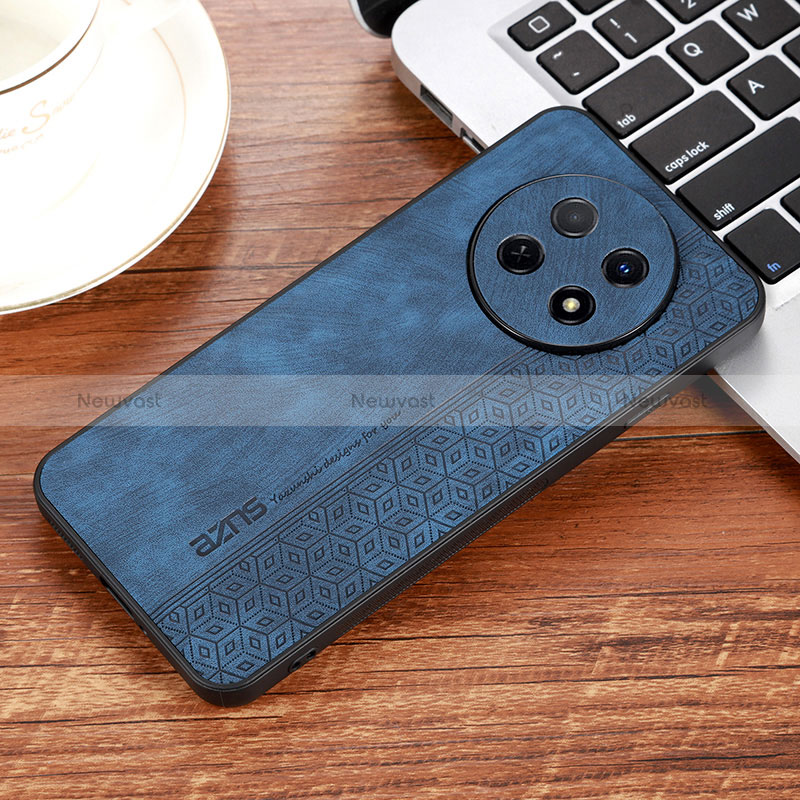 Soft Silicone Gel Leather Snap On Case Cover YZ2 for Huawei Nova Y91 Blue