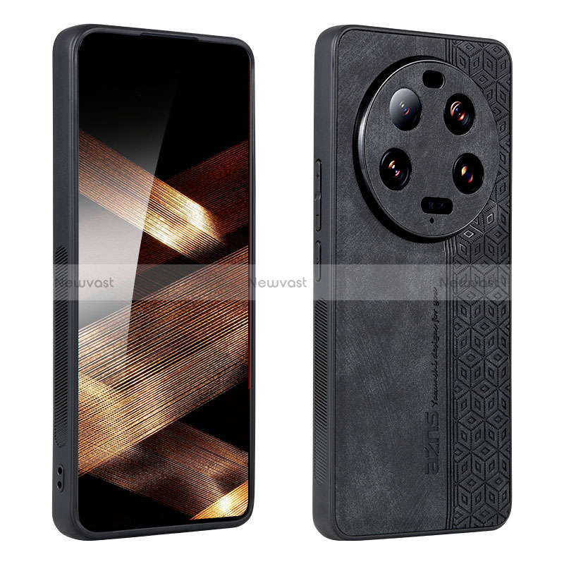 Soft Silicone Gel Leather Snap On Case Cover YZ2 for Xiaomi Mi 13 Ultra 5G Black