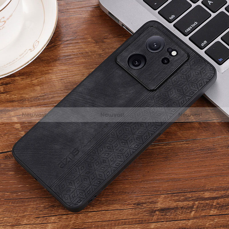 Soft Silicone Gel Leather Snap On Case Cover YZ2 for Xiaomi Mi 13T 5G Black