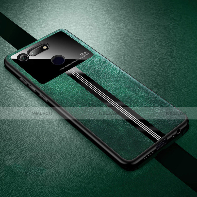 Soft Silicone Gel Leather Snap On Case Cover Z01 for Huawei Honor V20 Green