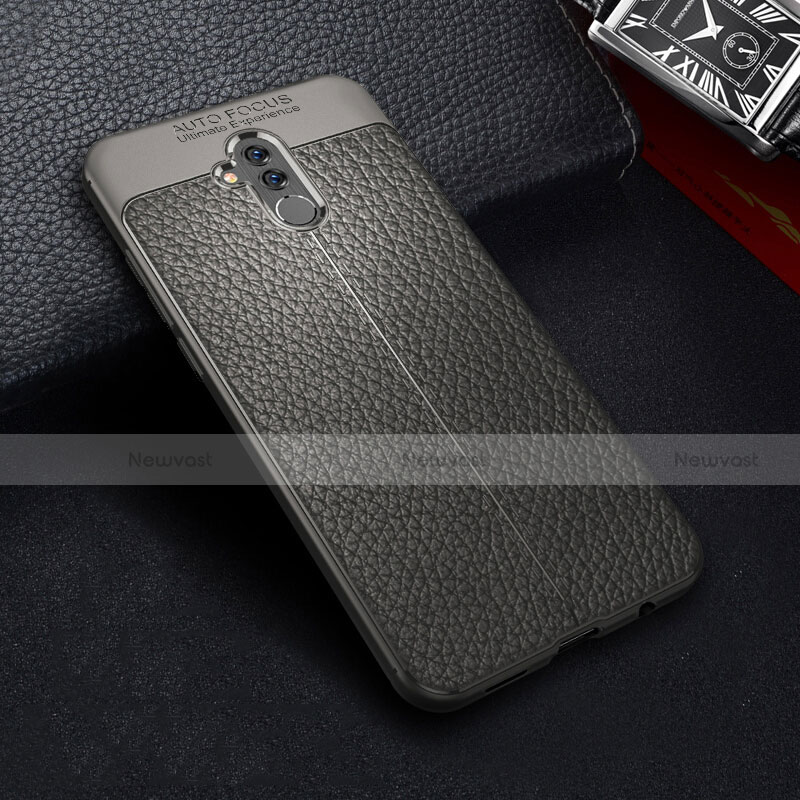 Soft Silicone Gel Leather Snap On Case Cover Z01 for Huawei Mate 20 Lite Gray