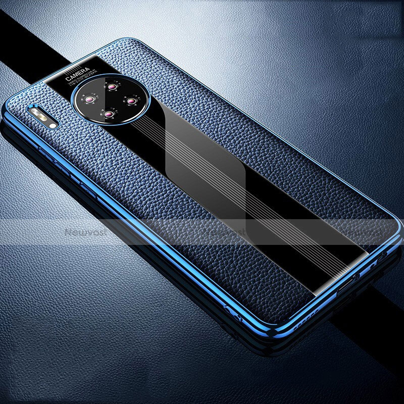 Soft Silicone Gel Leather Snap On Case Cover Z01 for Huawei Mate 30 5G Blue
