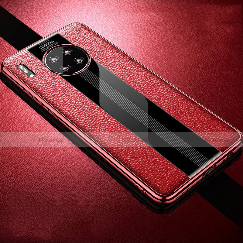 Soft Silicone Gel Leather Snap On Case Cover Z01 for Huawei Mate 30 Pro 5G Red