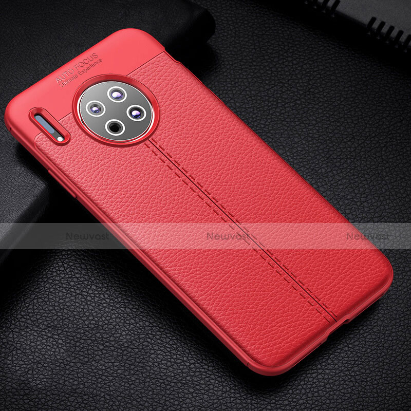 Soft Silicone Gel Leather Snap On Case Cover Z03 for Huawei Mate 30 Pro 5G Red