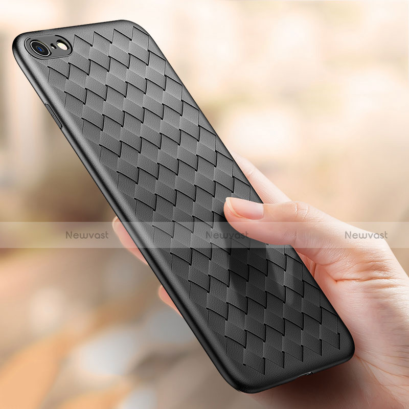 Soft Silicone Gel Leather Snap On Case for Apple iPhone 6 Black