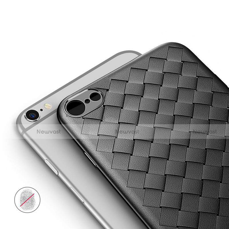 Soft Silicone Gel Leather Snap On Case for Apple iPhone 6 Black