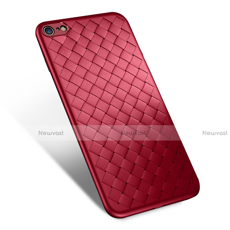 Soft Silicone Gel Leather Snap On Case for Apple iPhone 6S Red