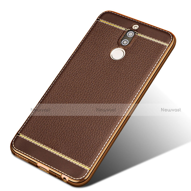 Soft Silicone Gel Leather Snap On Case for Huawei G10 Brown