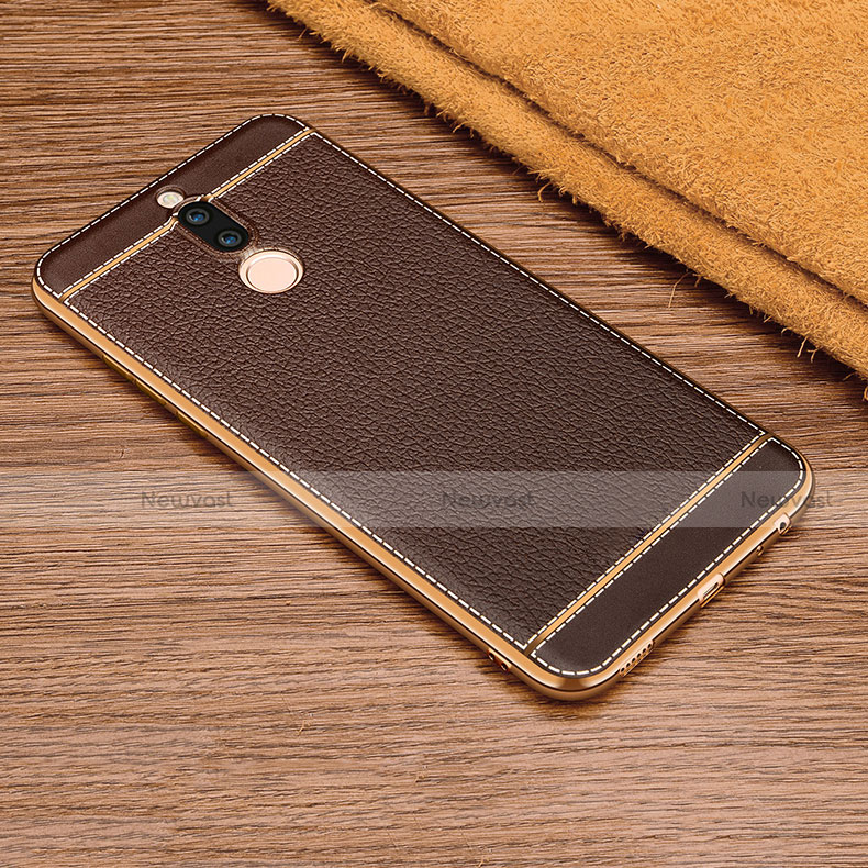 Soft Silicone Gel Leather Snap On Case for Huawei G10 Brown