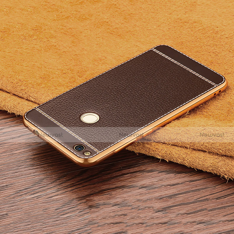 Soft Silicone Gel Leather Snap On Case for Huawei Honor 8 Lite Brown