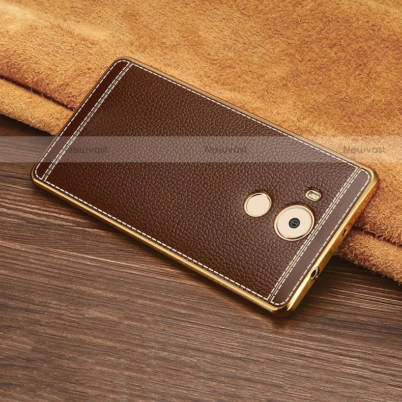 Soft Silicone Gel Leather Snap On Case for Huawei Mate 8 Brown