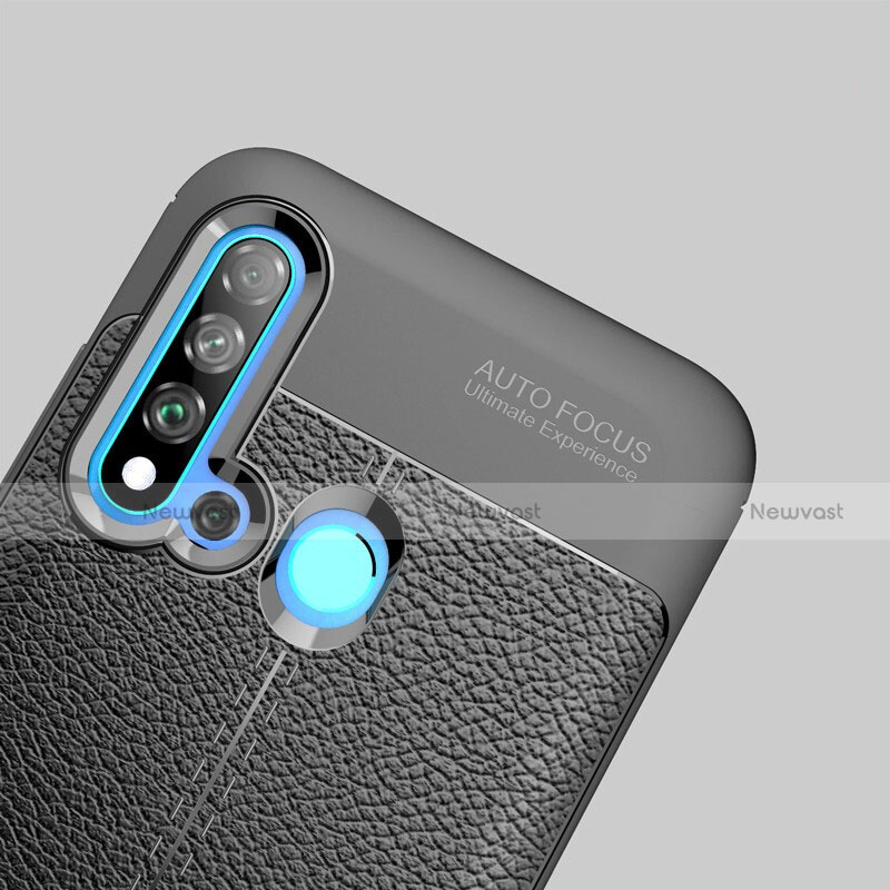 Soft Silicone Gel Leather Snap On Case for Huawei Nova 5i Black