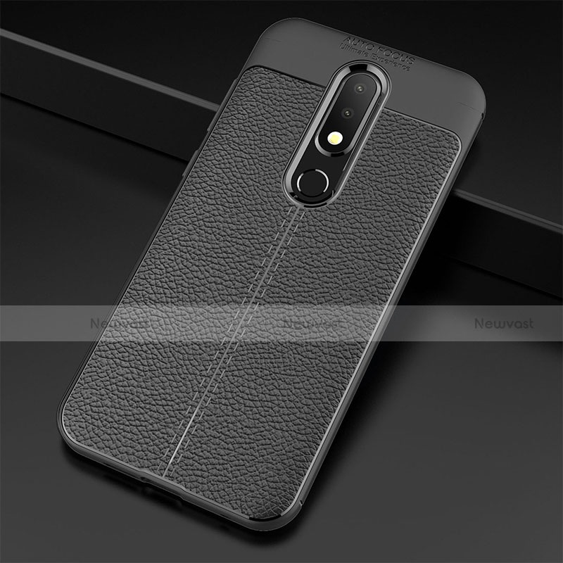 Soft Silicone Gel Leather Snap On Case for Nokia X6 Black