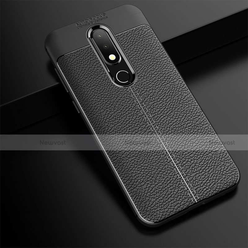 Soft Silicone Gel Leather Snap On Case for Nokia X6 Black