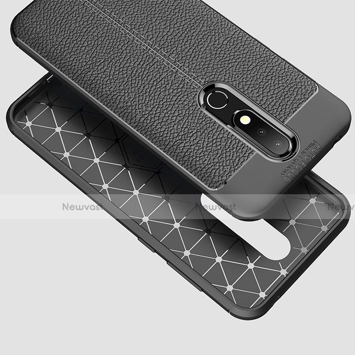 Soft Silicone Gel Leather Snap On Case for Nokia X6 Black